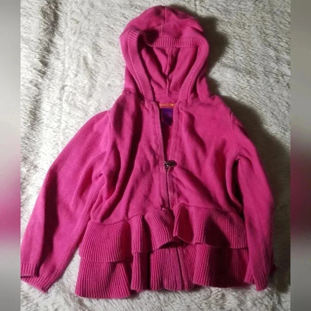 Girls 24 month pink ruffle zip up sweater